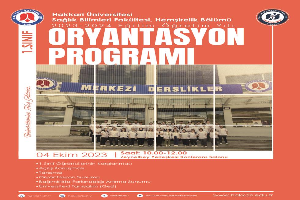 1.Sınıf Oryantasyon Programı etkinlik afişi