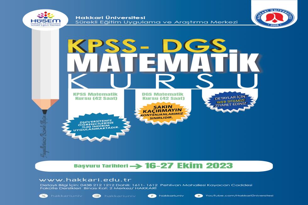 KPSS-DGS Matematik Kursu etkinlik afişi