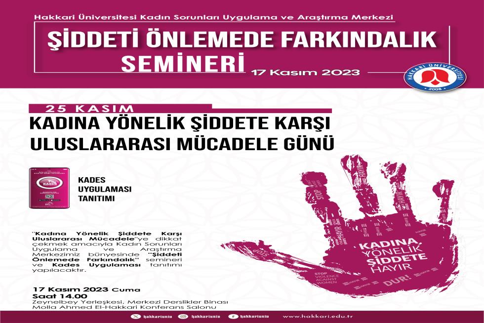 Şiddeti Önlemede Farkındalık Semineri etkinlik afişi