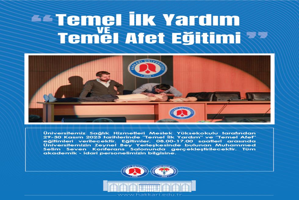 Temel İlk Yardım ve Temel Afet Eğitimi etkinlik afişi