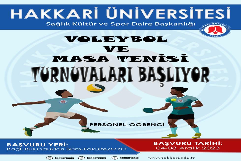 Voleybol ve Masa Tenisi Turnuvaları Başlıyor etkinlik afişi