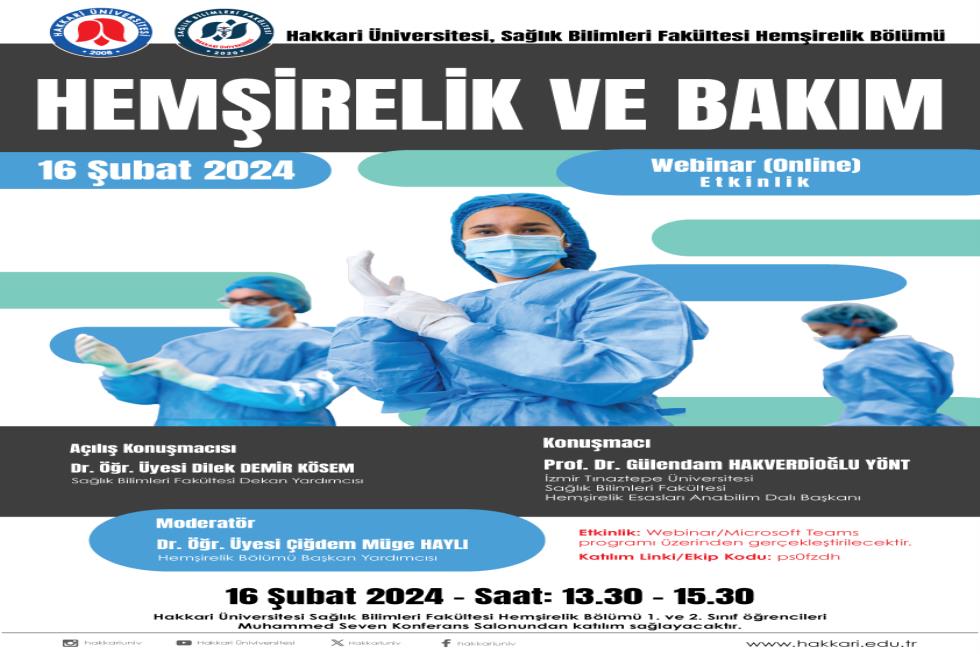 Hemşirelik ve Bakım etkinlik afişi