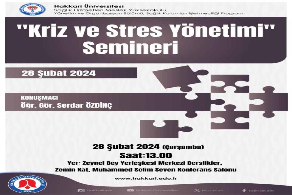 Kriz ve Stres Yönetimi Semineri etkinlik afişi
