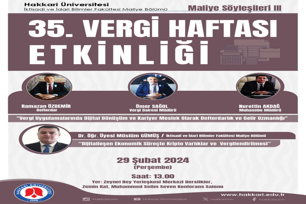 35. Vergi Haftası Etkinliği etkinlik afişi