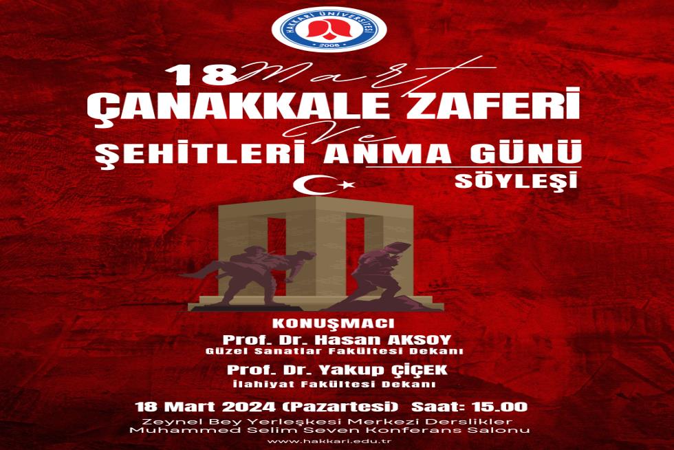 18 Mart Çanakkale zaferi ve Şehitleri Anma Günü Programı etkinlik afişi