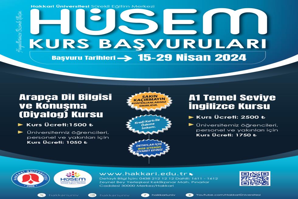 HÜSEM Aktif Dönem Kursları etkinlik afişi