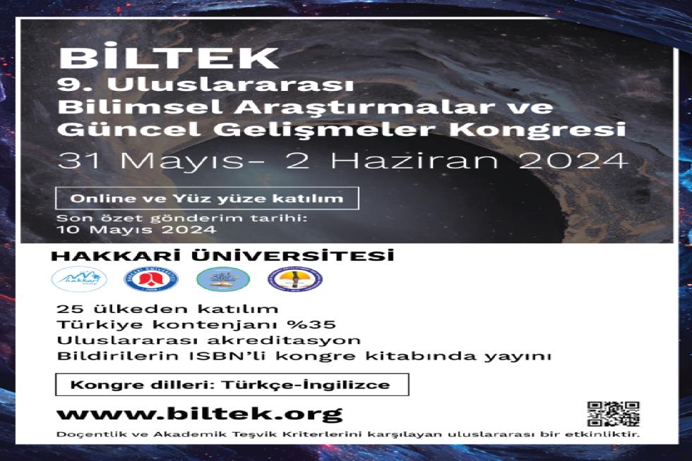 9. Uluslararası Bilimsel Araştırmalar ve Güncel Gelişmeler Kongresi etkinlik afişi
