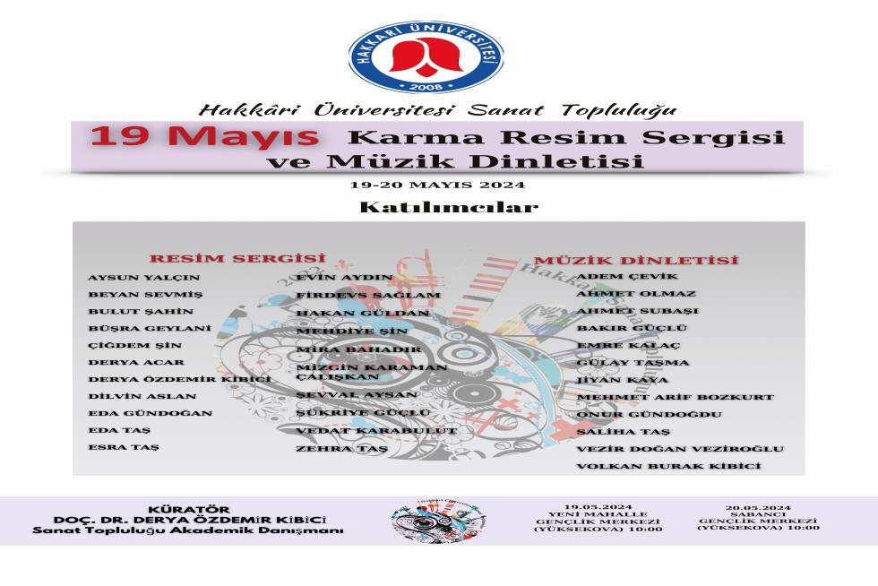 19 Mayıs Karma Resim Sergisi ve Müzik Dinletisi etkinlik afişi