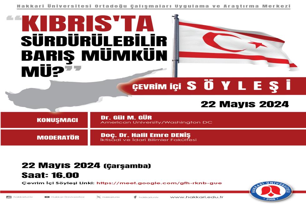 Kıbrıs'ta Sürdürülebilir Barış Mümkün Mü? Çevrim İçi Söyleşi etkinlik afişi