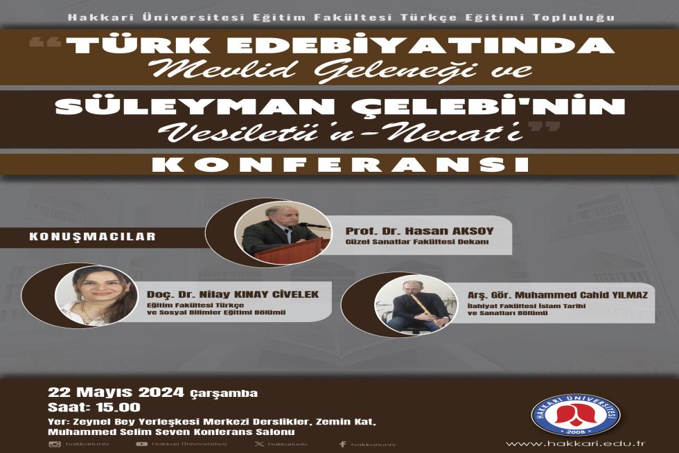 Türk Edebiyatında Mevlid Geleneği ve Süleyman Çelebi'nin Vesiletü’n-Necat’ı Konferansı etkinlik afişi