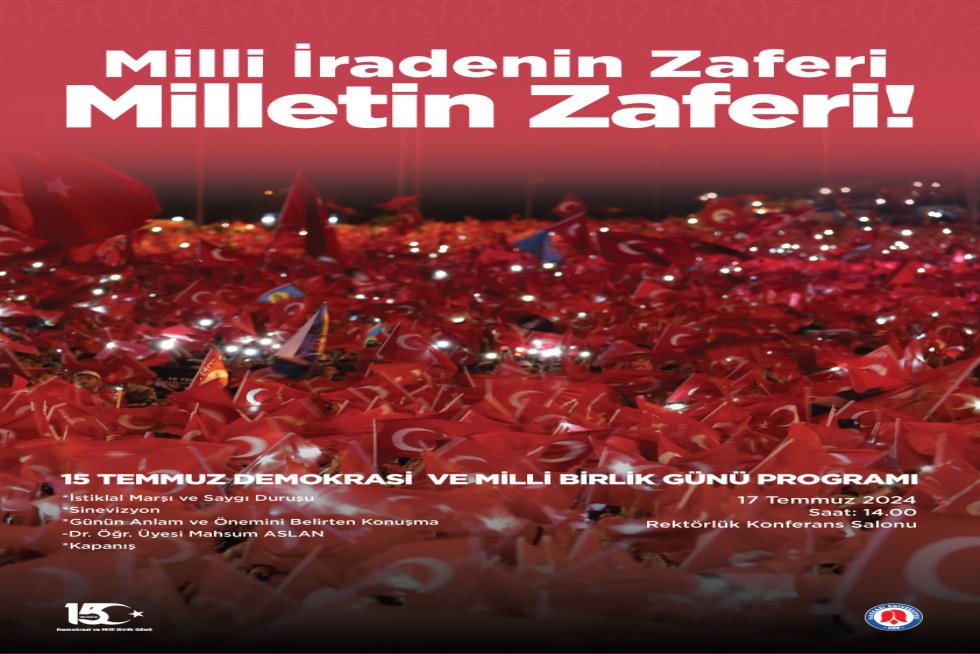 15 Temmuz Demokrasi ve Milli Birlik Günü Programı etkinlik afişi
