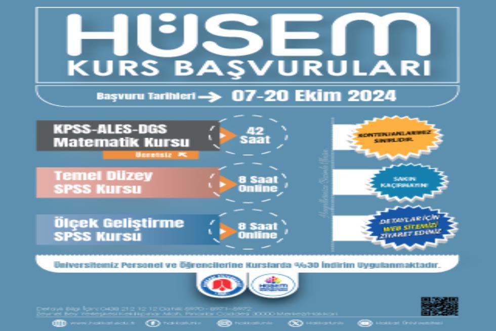 HÜSEM Kurs Başvuruları Başladı etkinlik afişi