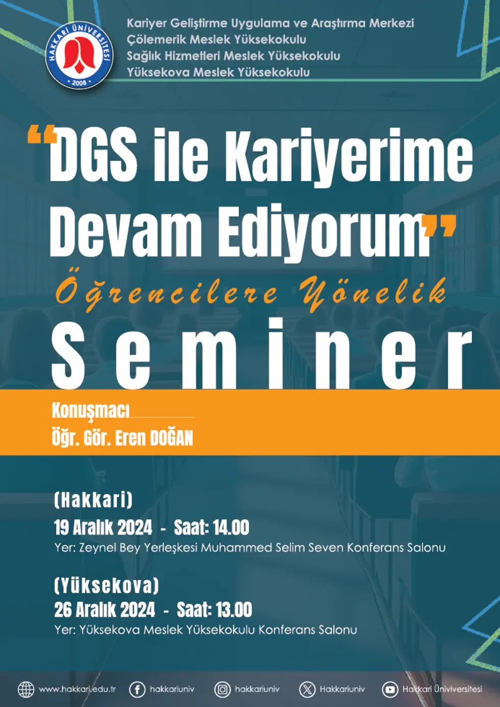DGS ile Kariyerime Devam Ediyorum Semineri etkinlik afişi
