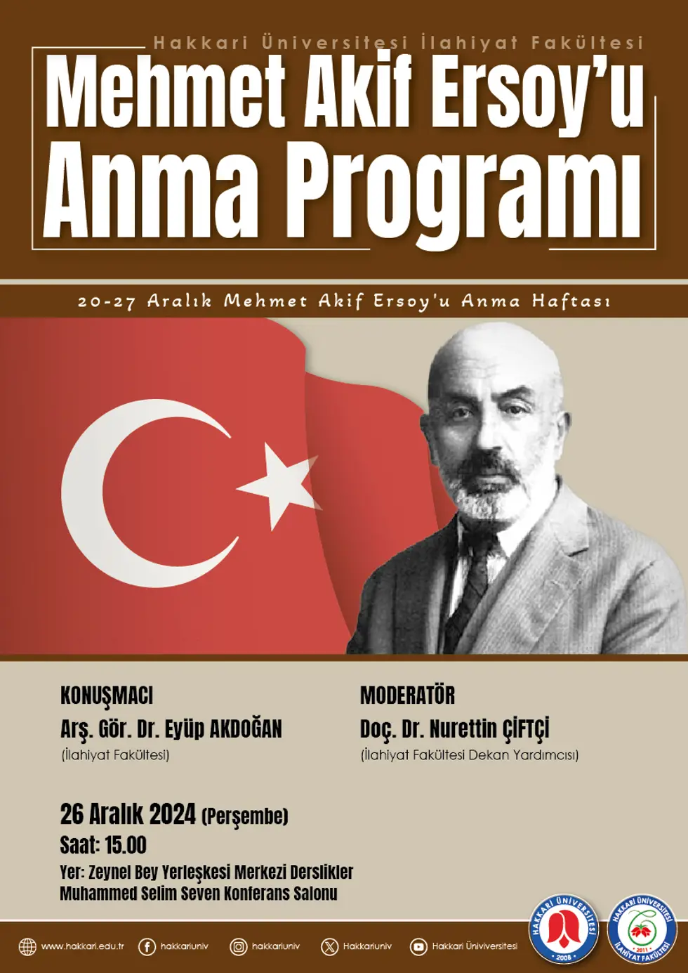 Mehmet Akif Ersoy'u Anma Programı etkinlik afişi