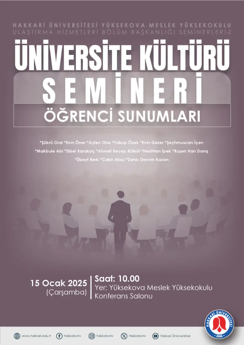 Üniversite Kültürü Semineri etkinlik afişi