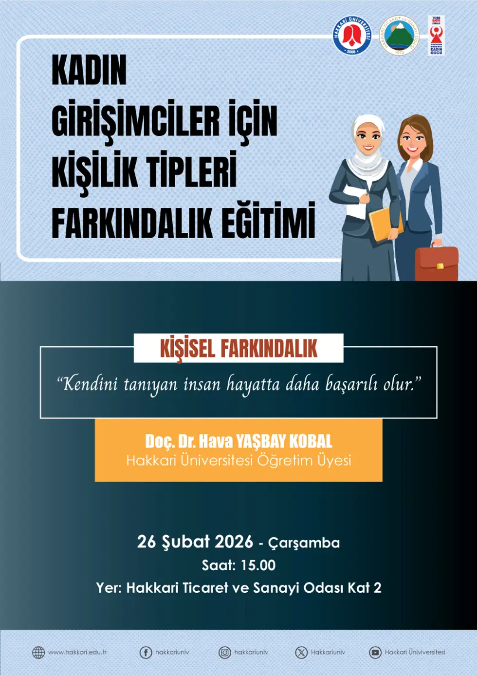 Kadın Girişimciler İçin Kişilik Tipleri Farkındalık Eğitimi etkinlik afişi