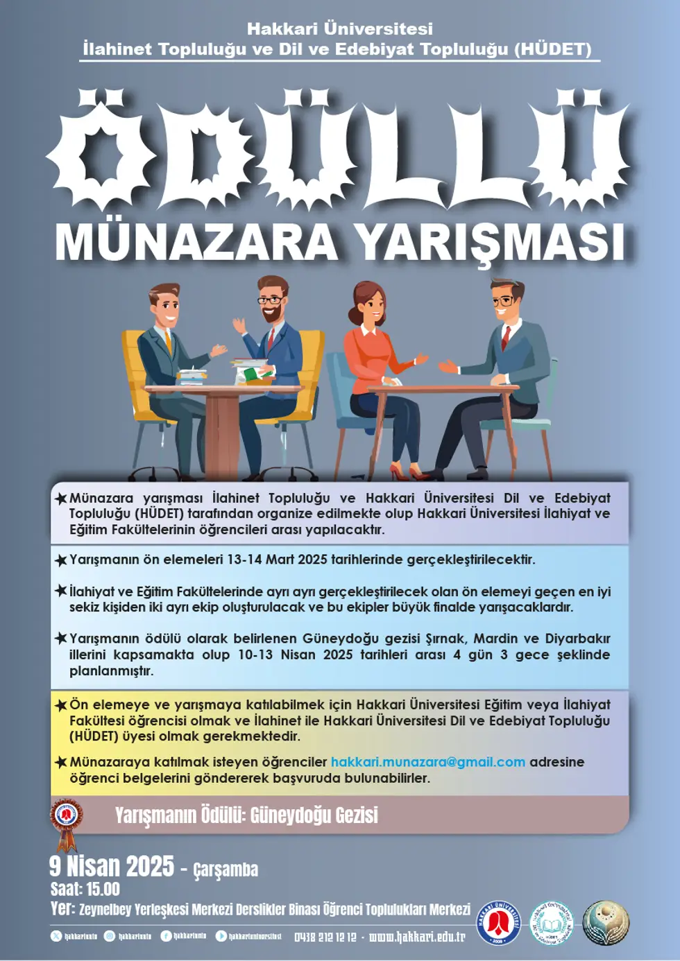Ödüllü Münazara Yarışması etkinlik afişi