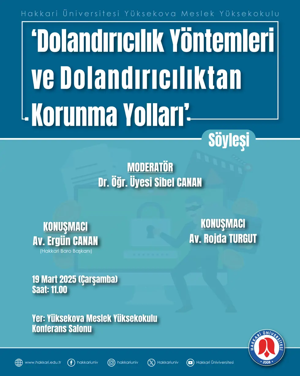Dolandırıcılık Yöntemleri ve Dolandırıcılıktan Korunma Yolları etkinlik afişi