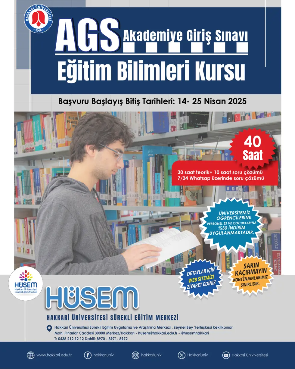 AGS (Akademiye Giriş Sınavı) Eğitim Bilimleri Kursu etkinlik afişi