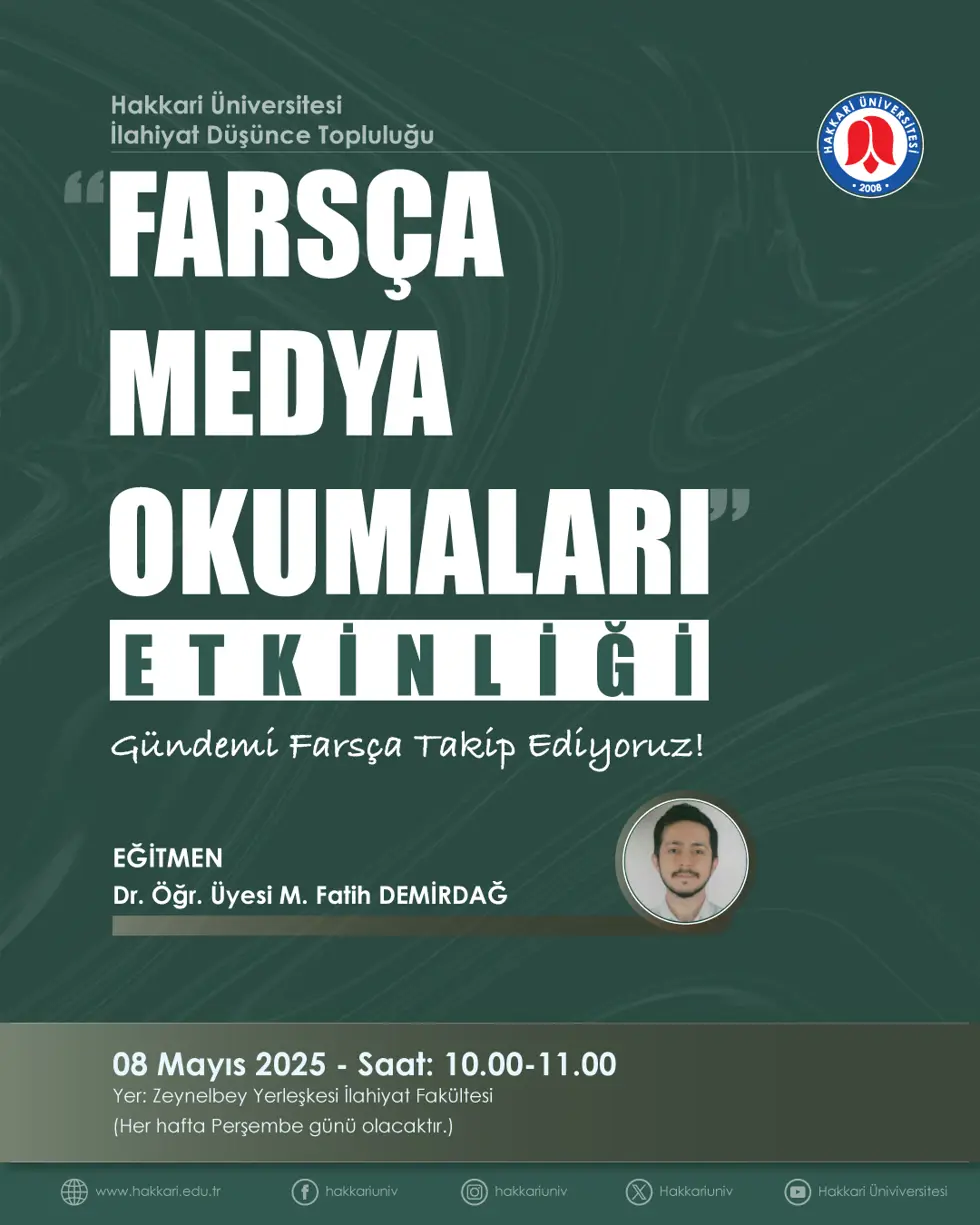 Farsça Medya Okumaları Etkinliği etkinlik afişi