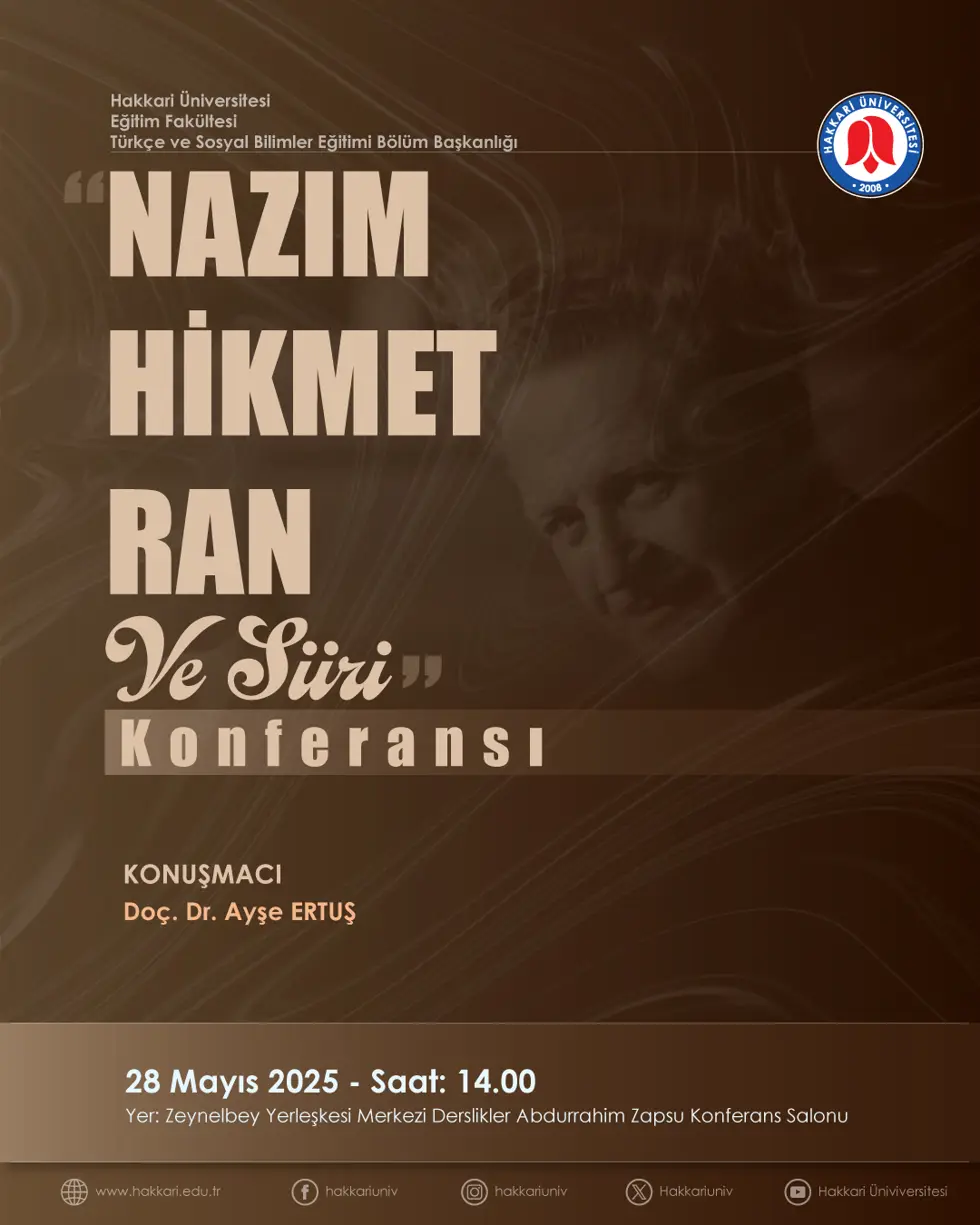 Nazım Hikmet Ran ve Şiiri Konferansı etkinlik afişi