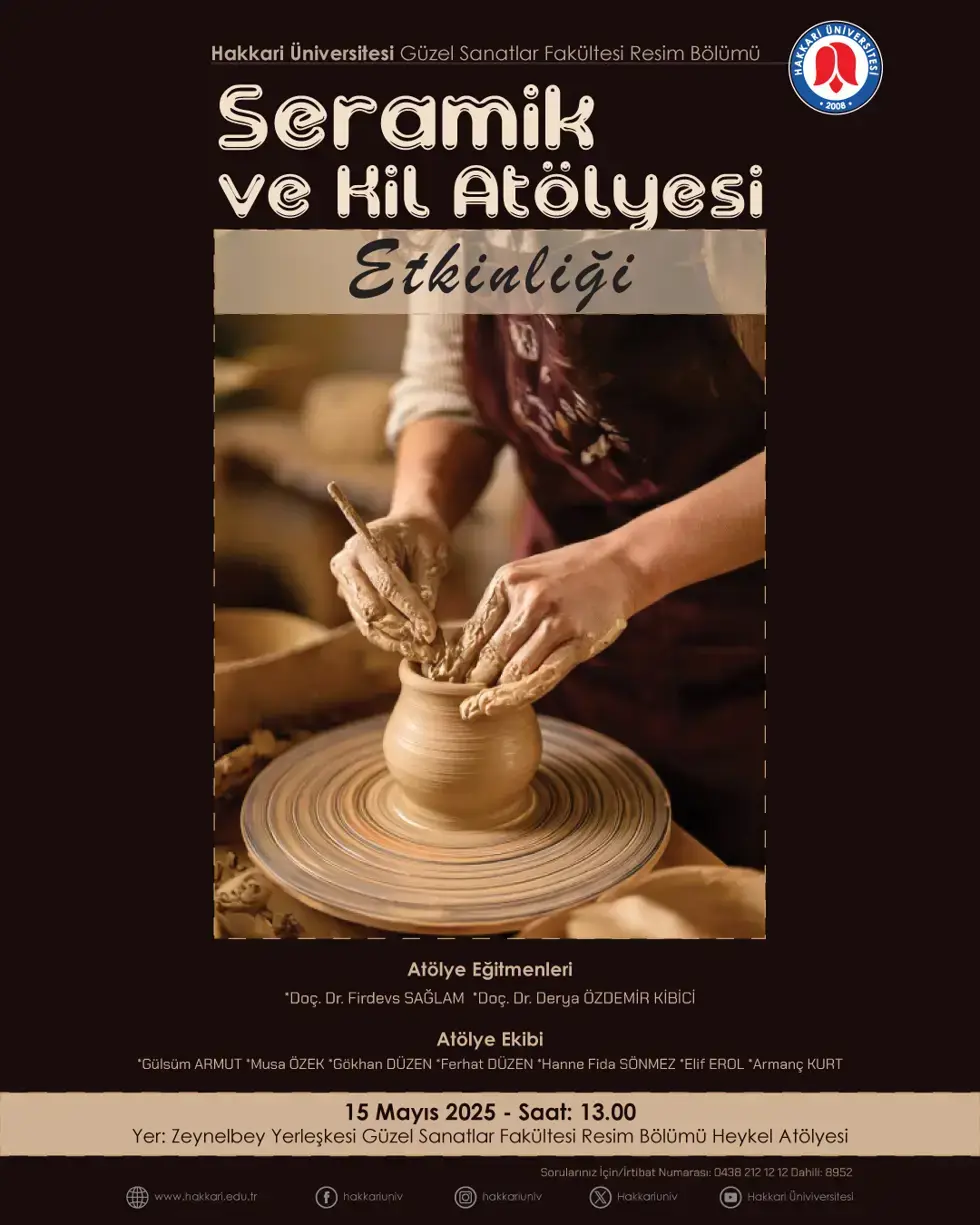 Seramik ve Kil Atölyesi Etkinliği etkinlik afişi