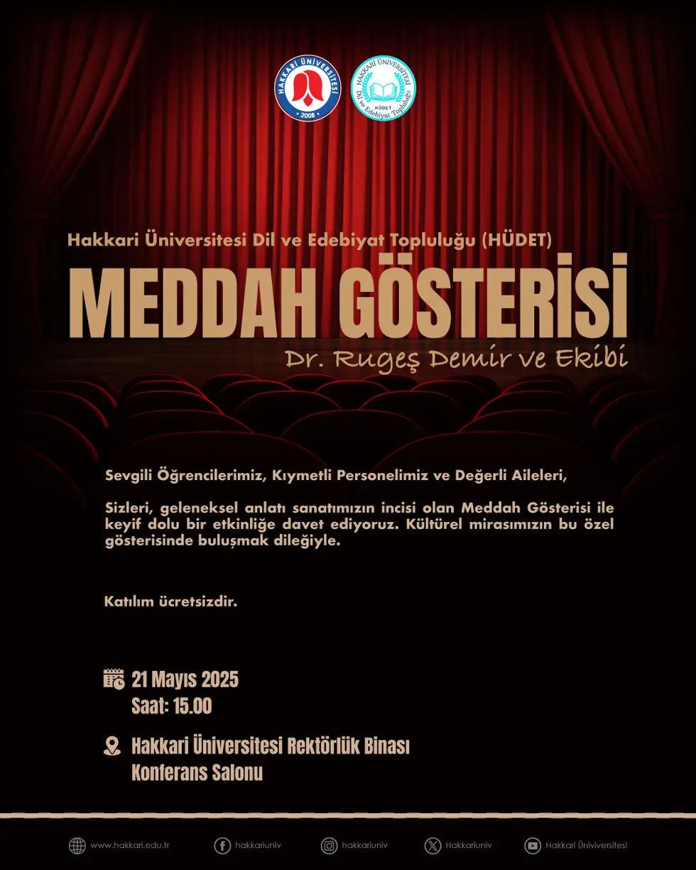 Meddah Gösterisi etkinlik afişi