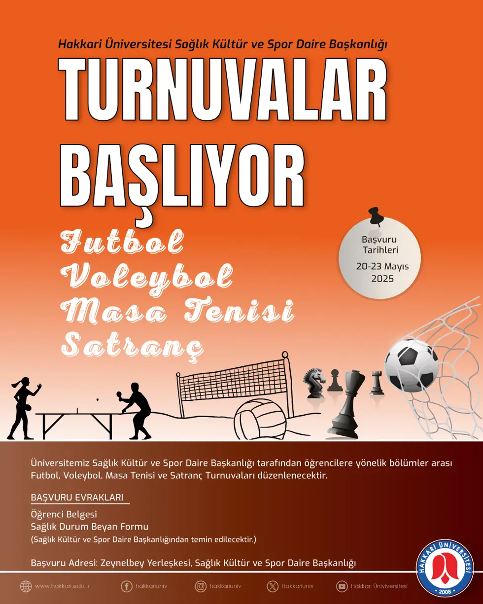 Turnuvlar Başlıyor etkinlik afişi