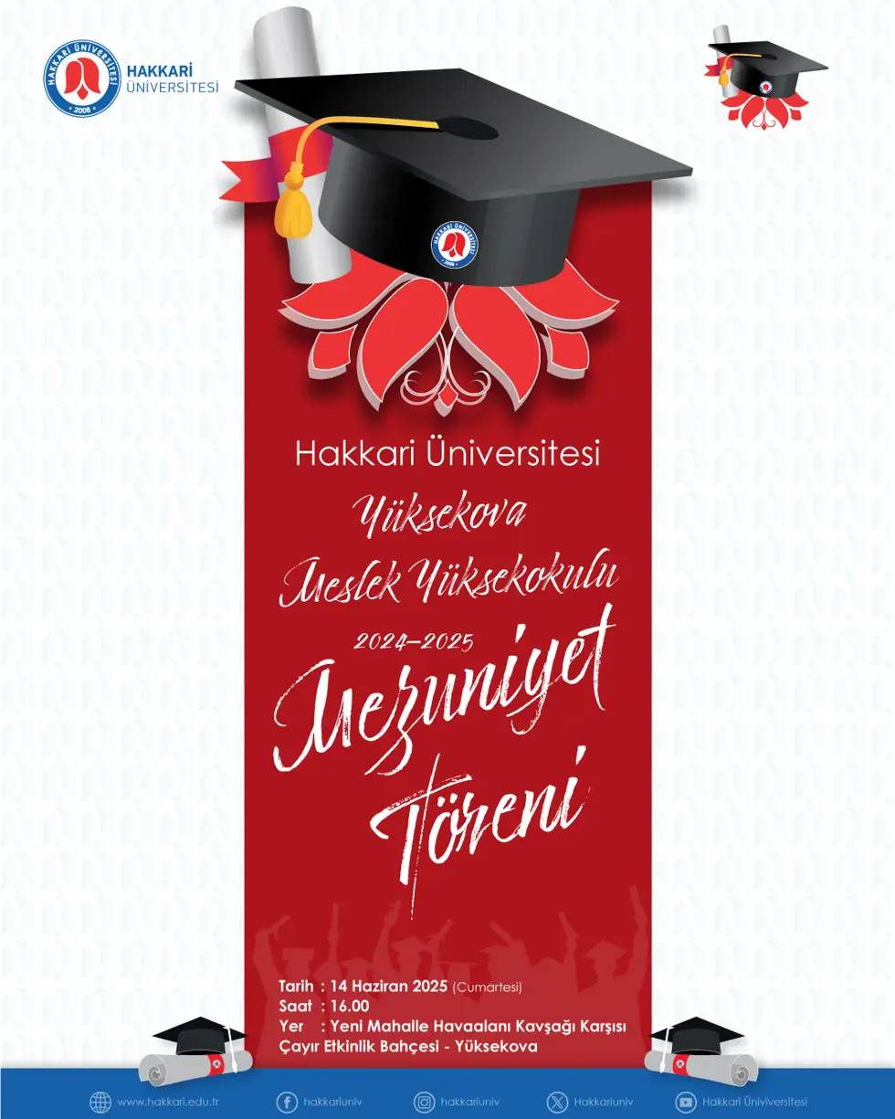 Yüksekova Meslek Yüksekokulu Mezuniyet Töreni etkinlik afişi