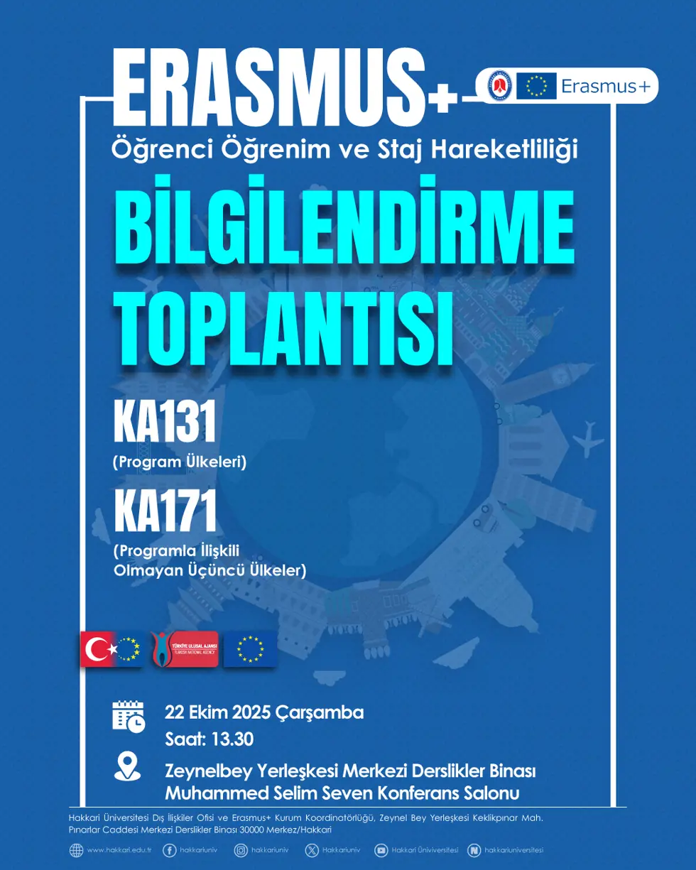 Erasmus+ Öğrenci Öğrenim ve Staj Hareketliliği Bilgilendirme Toplantısı etkinlik afişi