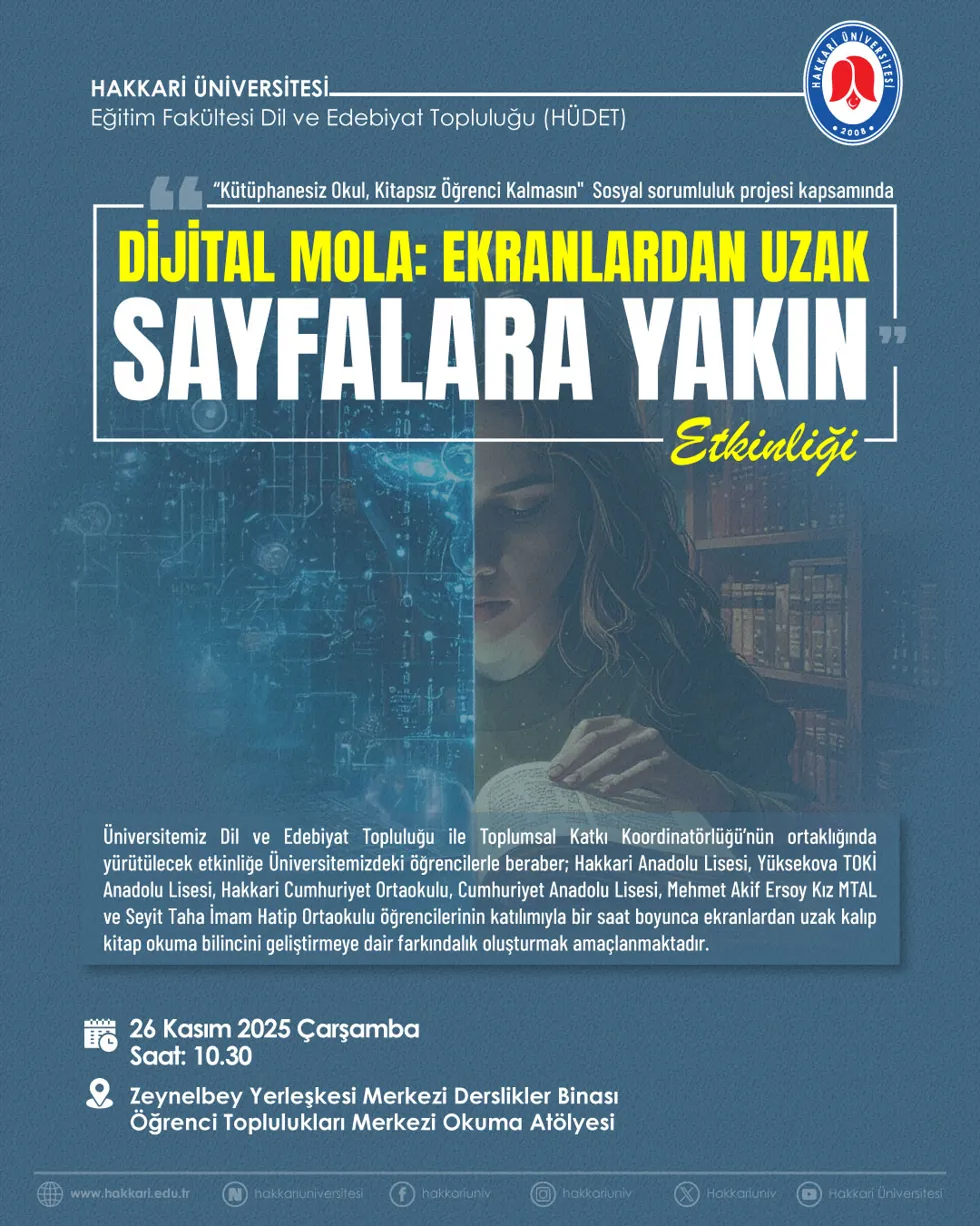 Dijital Mola: Ekranlardan Uzak Sayfalara Yakın Etkinliği etkinlik afişi