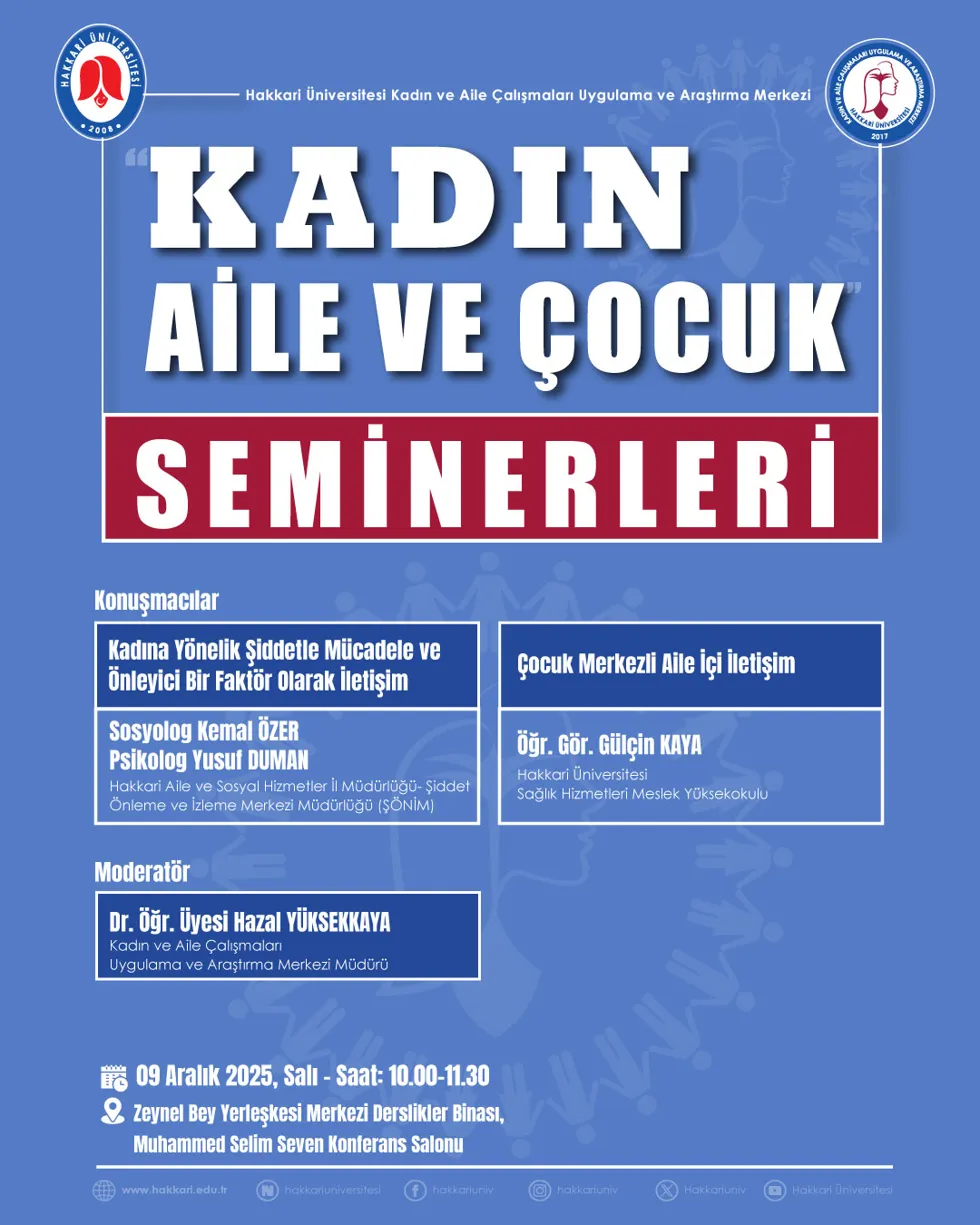 "Kadın, Aile ve Çocuk Semineri" etkinlik afişi