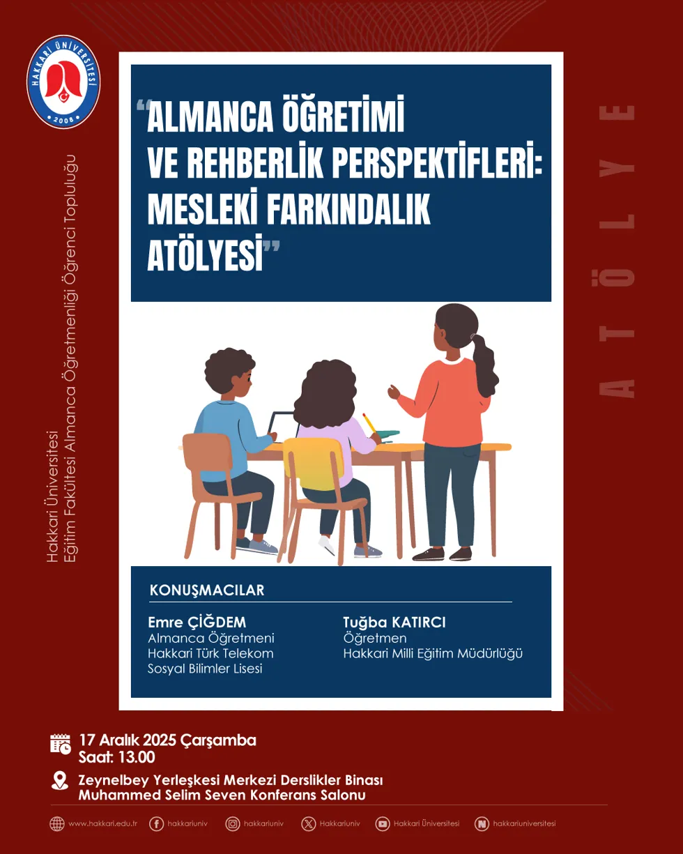 Almanca Öğretimi ve Rehberlik Perspektifleri: Mesleki Farkındalık Atölyesi etkinlik afişi