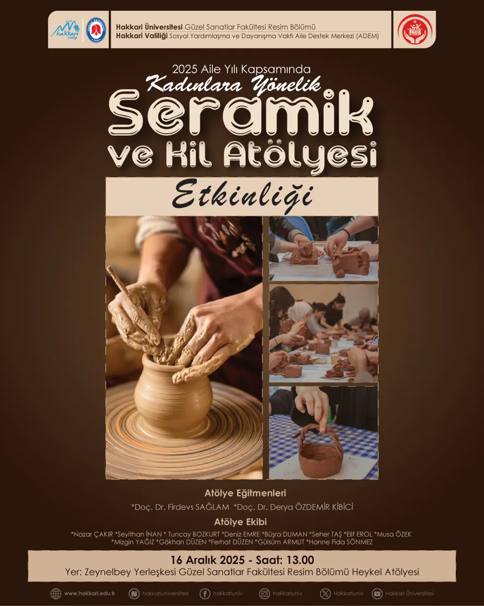Seramik ve Kil Atölyesi Etkinliği etkinlik afişi