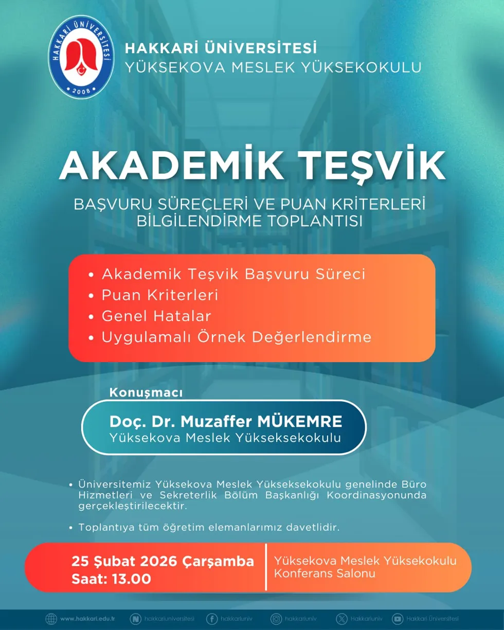 Akademik Teşvik Toplantısı etkinlik afişi