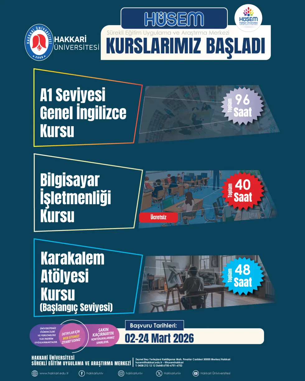 Hüsem Kurslarımız Başladı etkinlik afişi