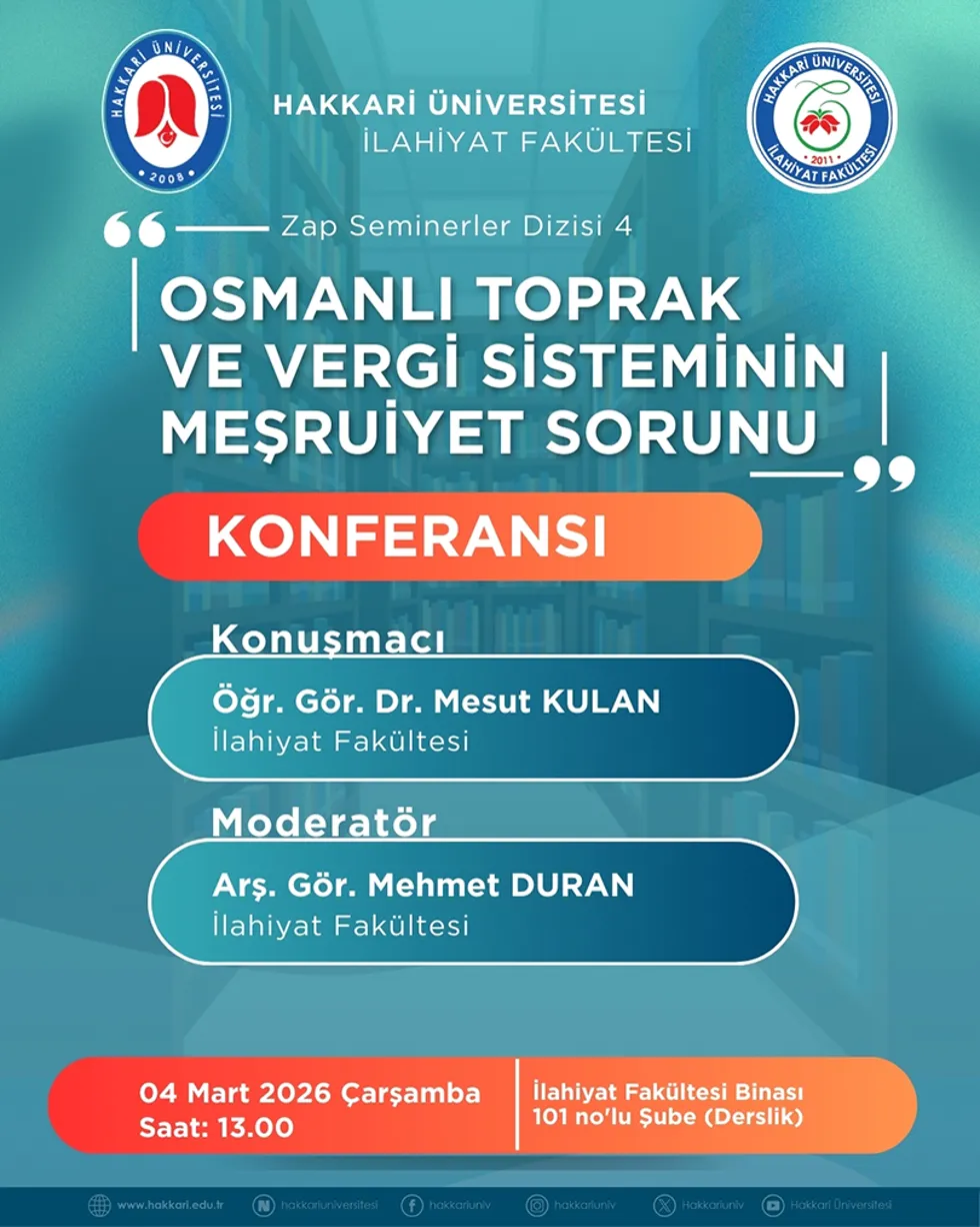 Osmanlı Toprak ve Vergi Sisteminin Meşruiyet Sorunu Konulu Konferans etkinlik afişi