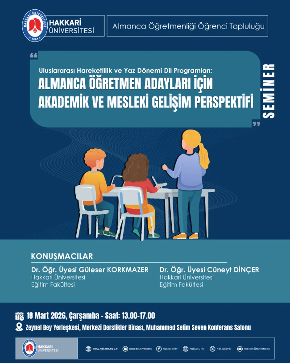 Almanca Öğretmen Adayları İçin Akademik ve Mesleki Gelişim Perspektifi Semineri etkinlik afişi