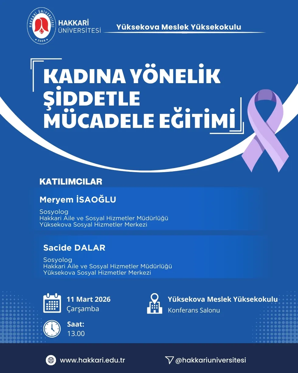 Kadına Yönelik Şiddetle Mücadele Eğitimi etkinlik afişi