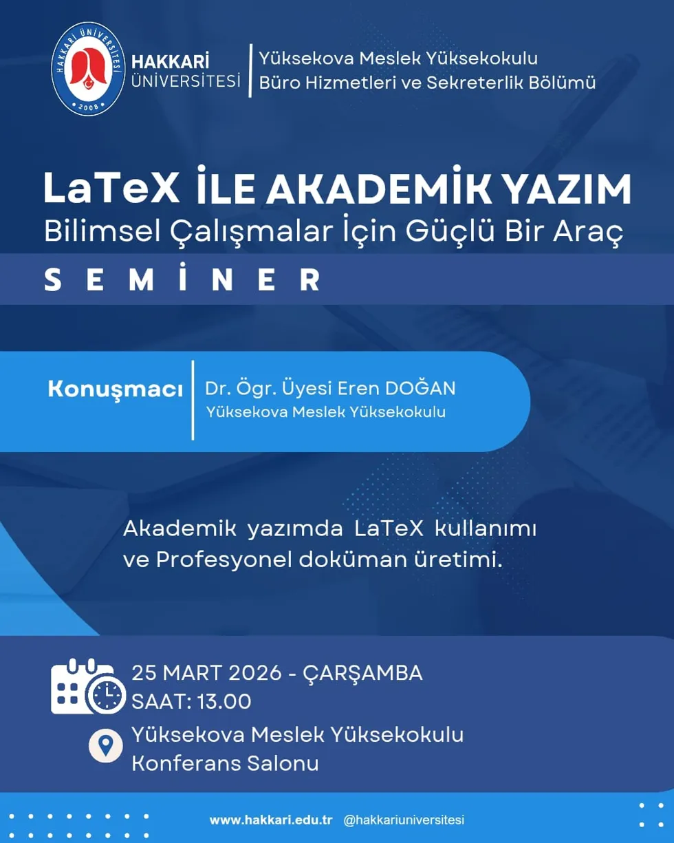 LaTeX İle Akademik Yazım Semineri etkinlik afişi