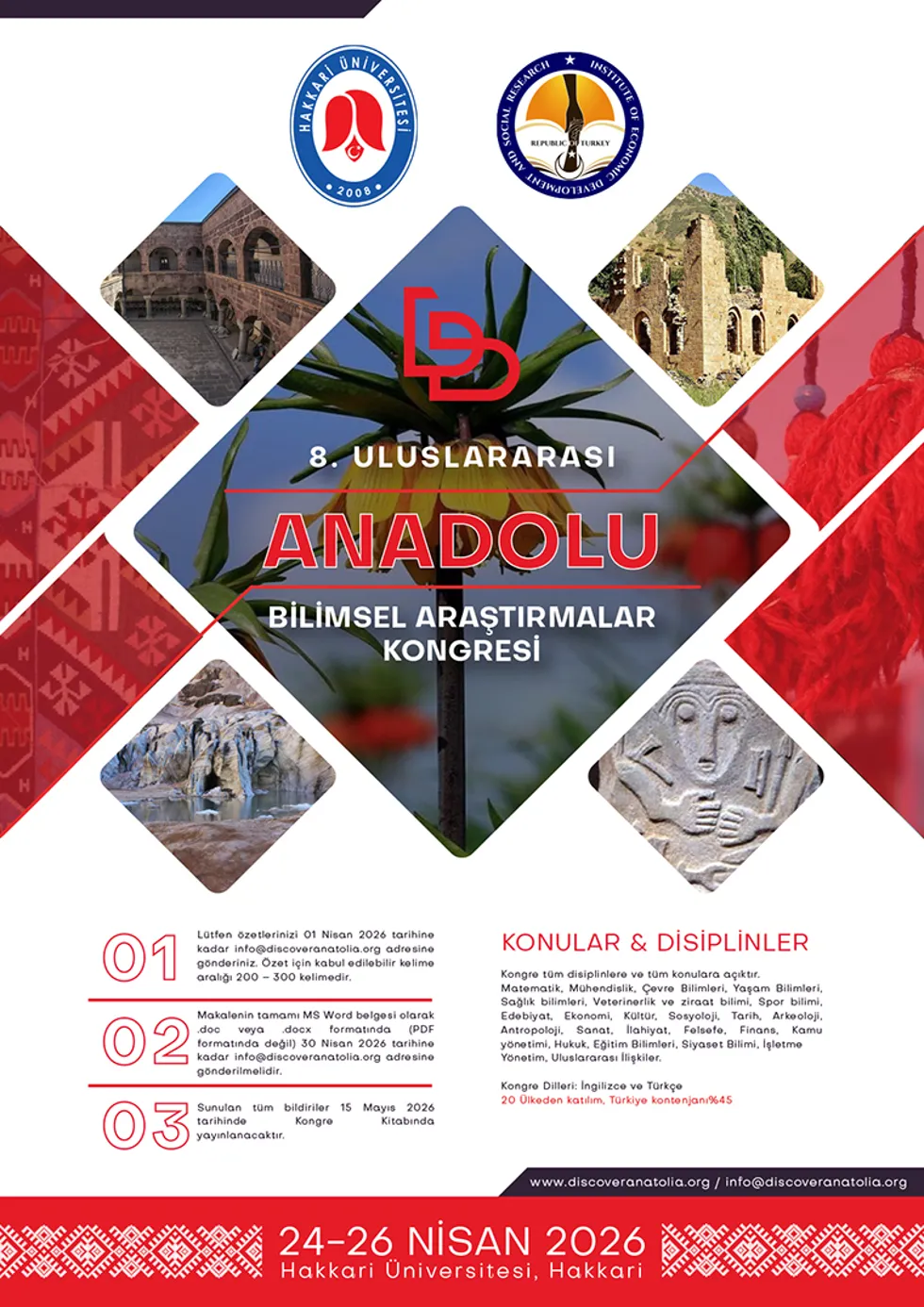 8. Uluslararası Anadolu Bilimsel Araştırmalar Kongresi etkinlik afişi