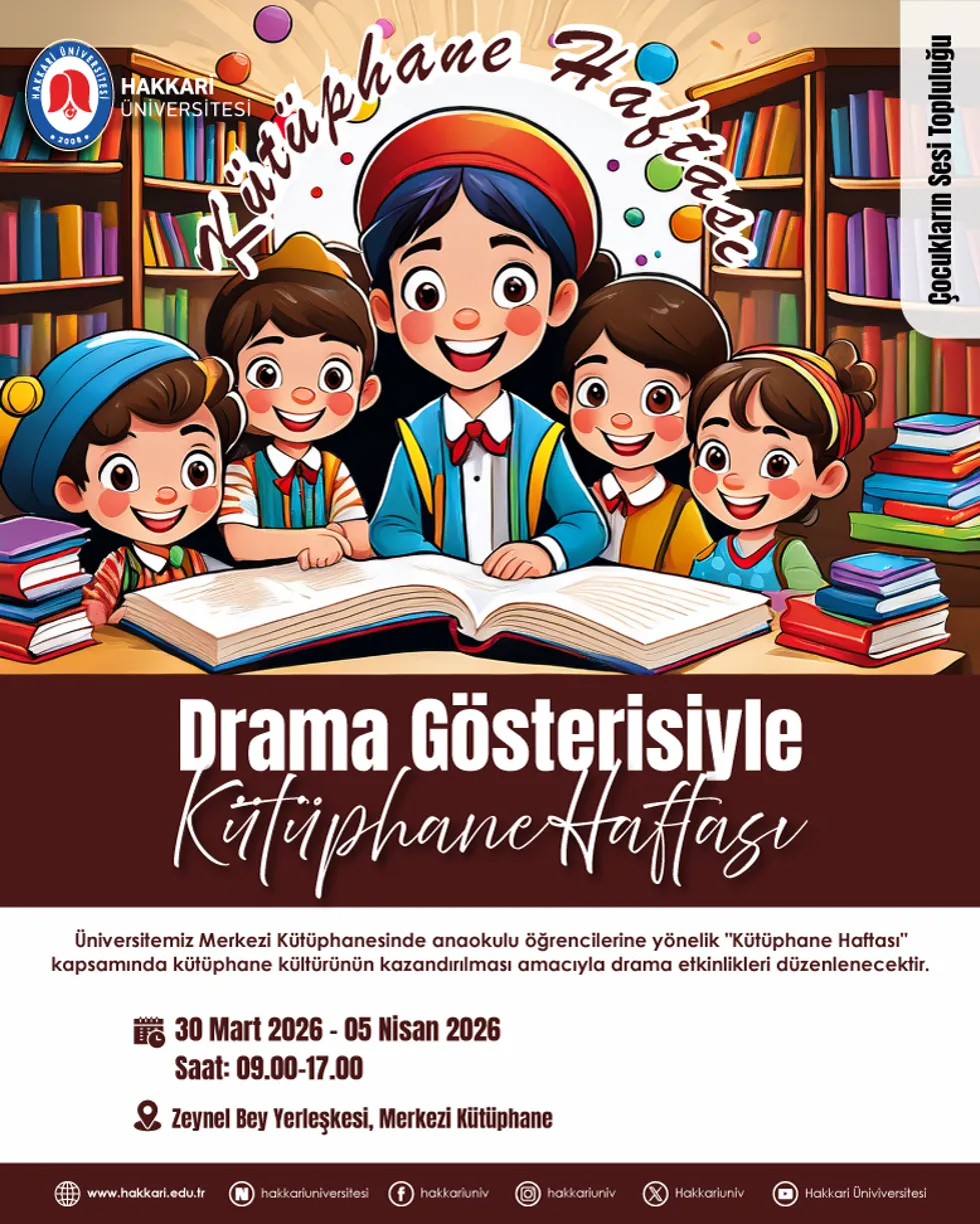 Drama Gösterisiyle Kütüphane Haftası etkinlik afişi