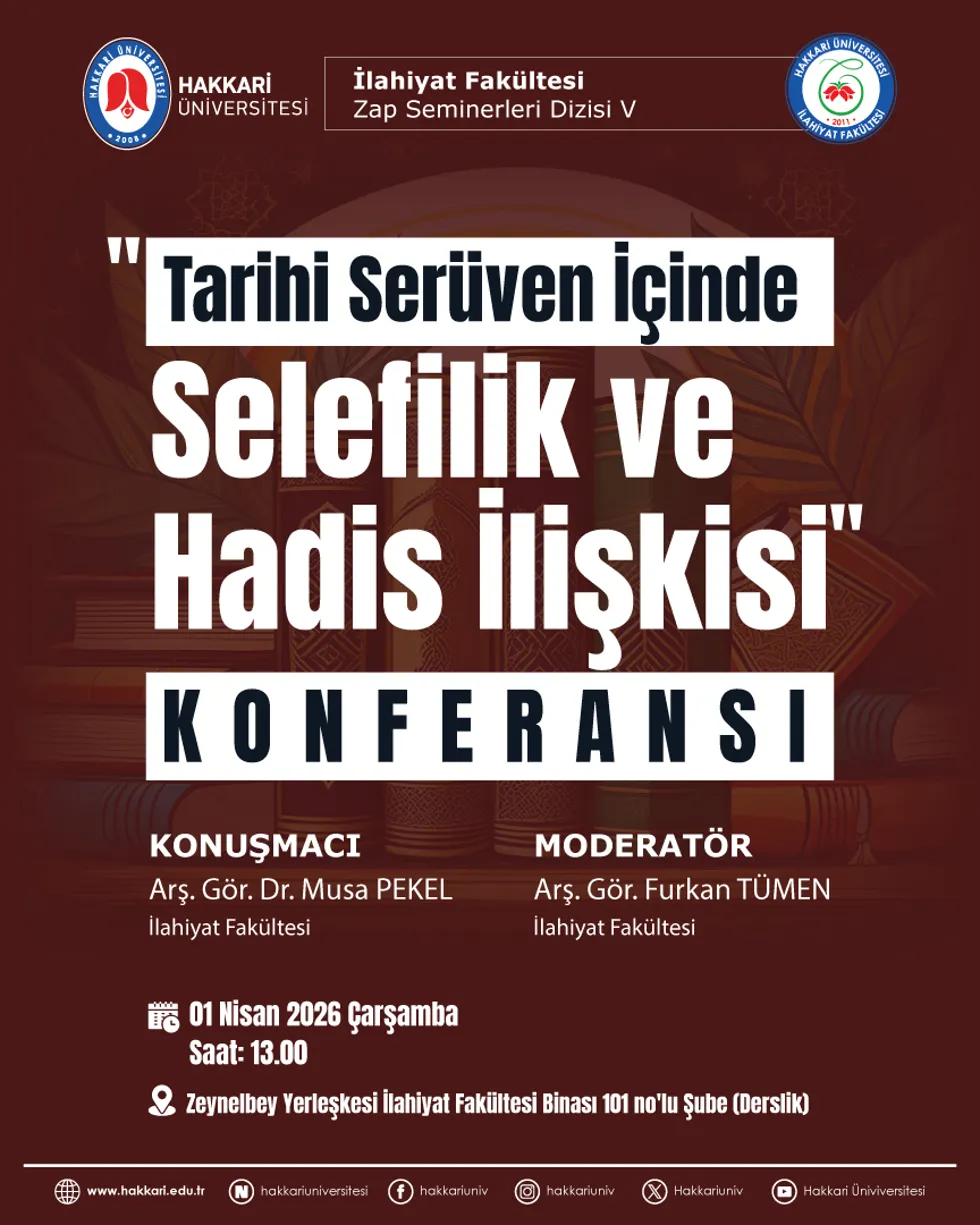 Tarihi Serüven İçinde Selefilik ve Hadis İlişkisi Konferansı etkinlik afişi