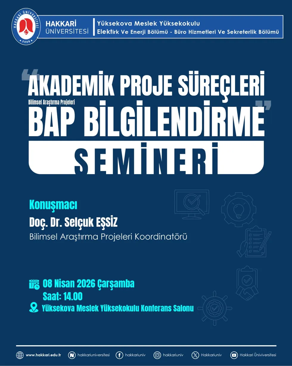 Akademik Proje Süreçleri: BAP Bilgilendirme Semineri etkinlik afişi
