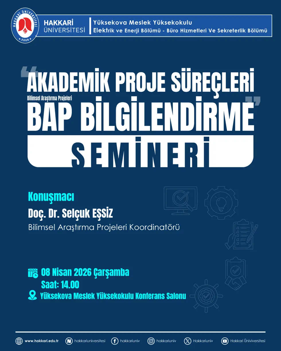 Akademik Proje Süreçleri BAP Bilgilendirme Semineri etkinlik afişi