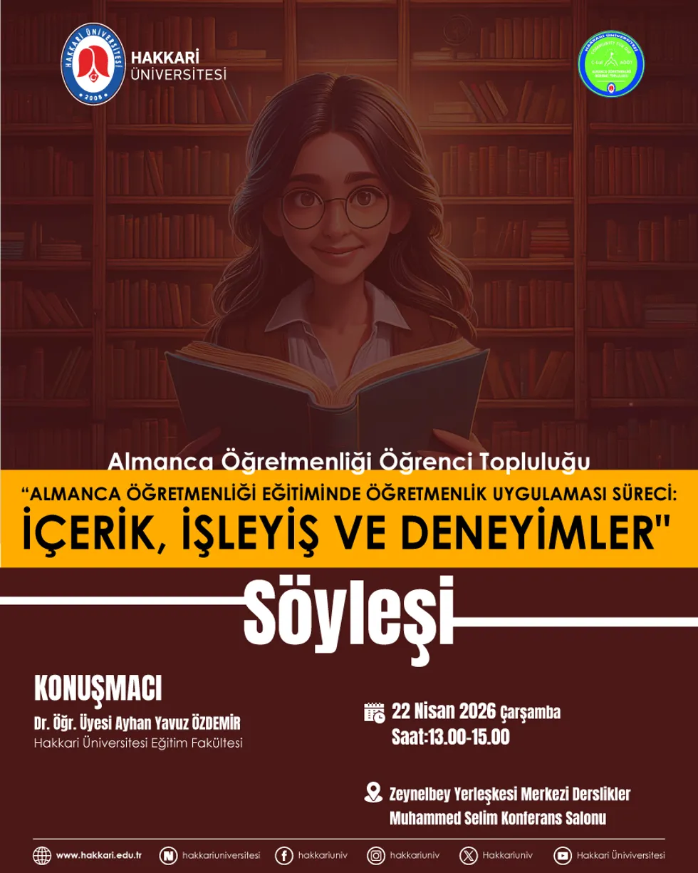 Almanca Öğretmenliği Eğitiminde Öğretmenlik Uygulaması Süreci: İçerik, İşleyiş ve Deneyimler Söyleşi etkinlik afişi