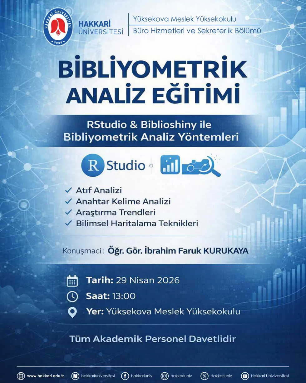 Bibliyometrik Analiz Eğitimi etkinlik afişi