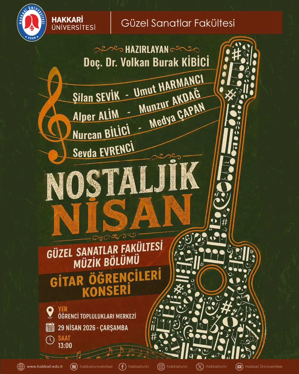 Güzel Sanatlar Fakültesi "Nostaljik Nisan" Konseri etkinlik afişi