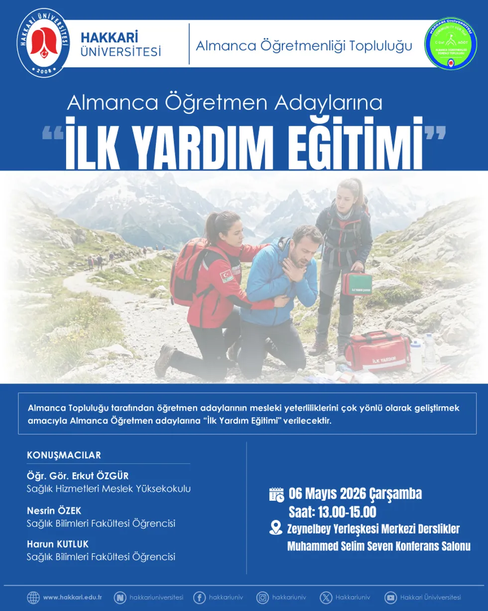 Almanca Öğretmen Adaylarına İlk Yardım Eğitimi etkinlik afişi