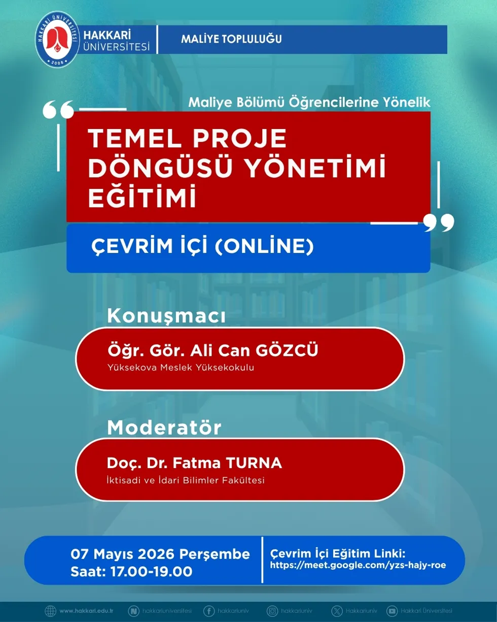 Temel Proje Döngüsü Yönetimi Eğitimi etkinlik afişi